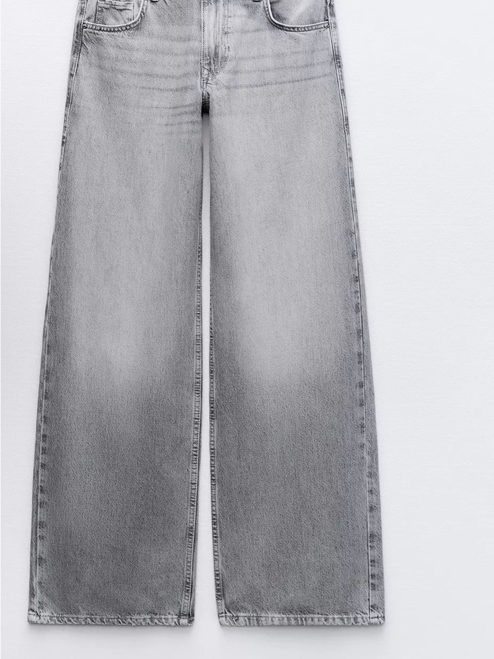 Zara Wide-Leg Jeans in Light Gray